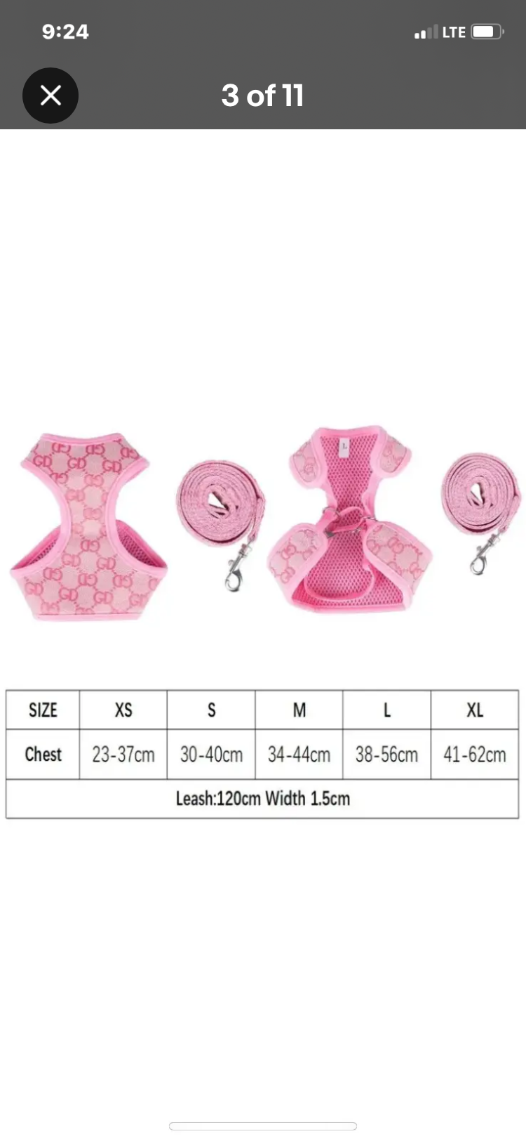 Designer Cat Dog Harness and Leash Set