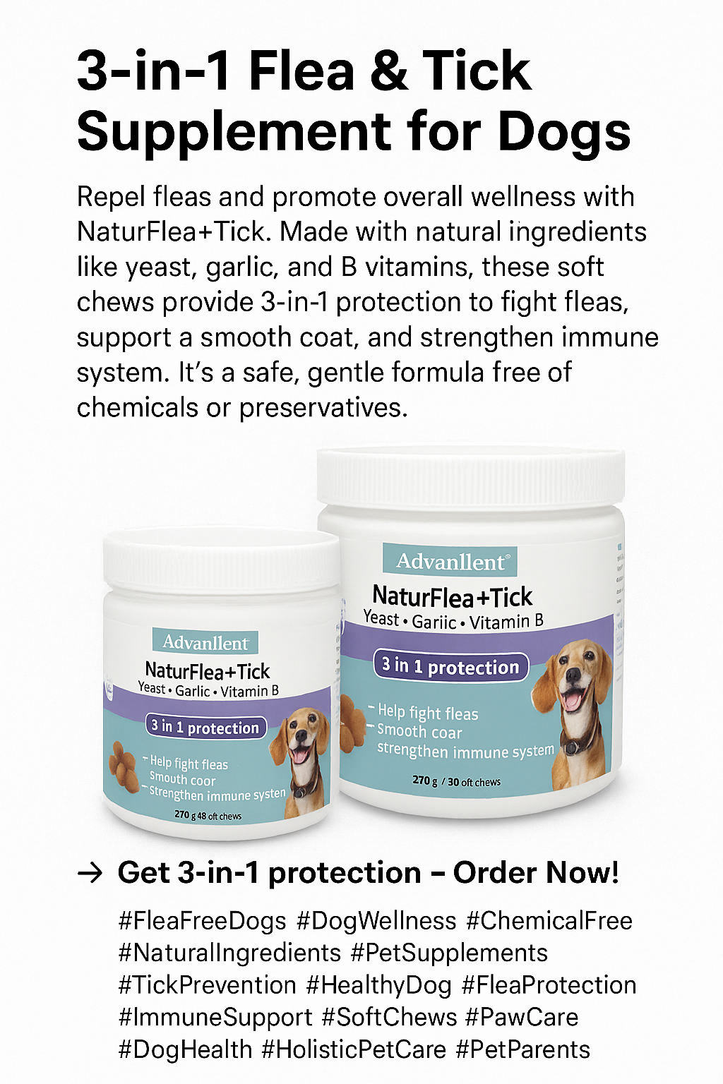 Advanllent NaturFlea+Tick Soft Chews (90ct)