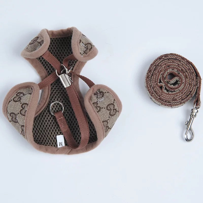 Designer Cat Dog Harness and Leash Set