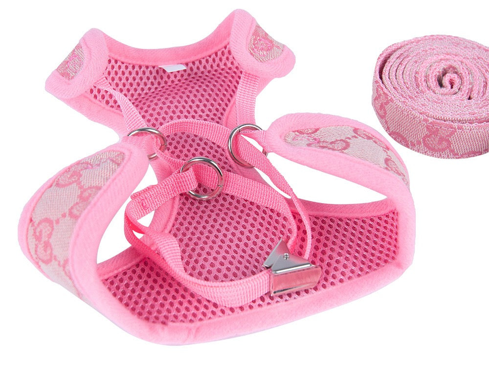 Designer Cat Dog Harness and Leash Set