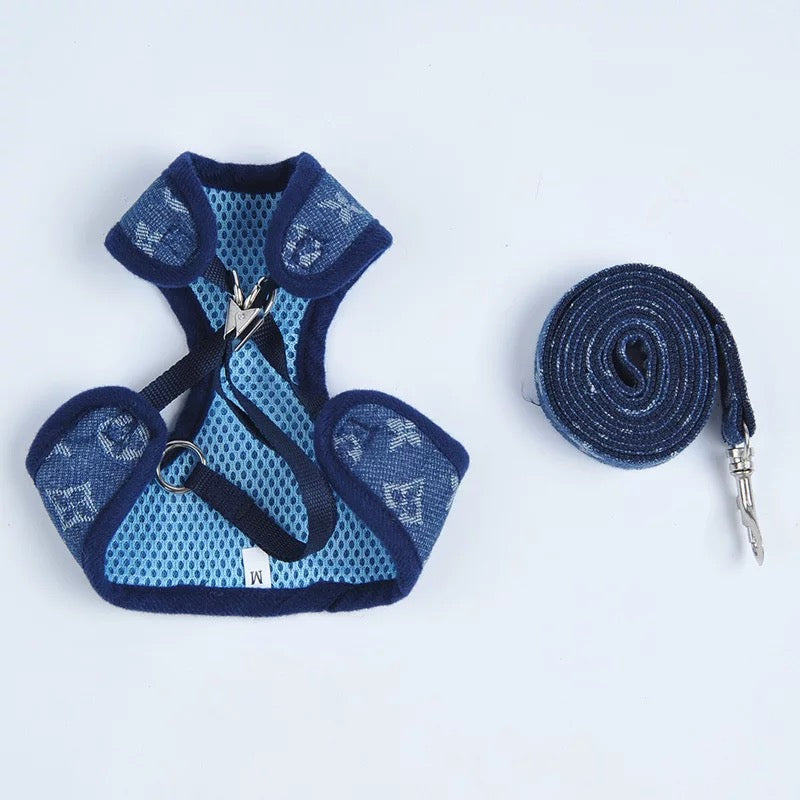 Designer Cat Dog Harness and Leash Set