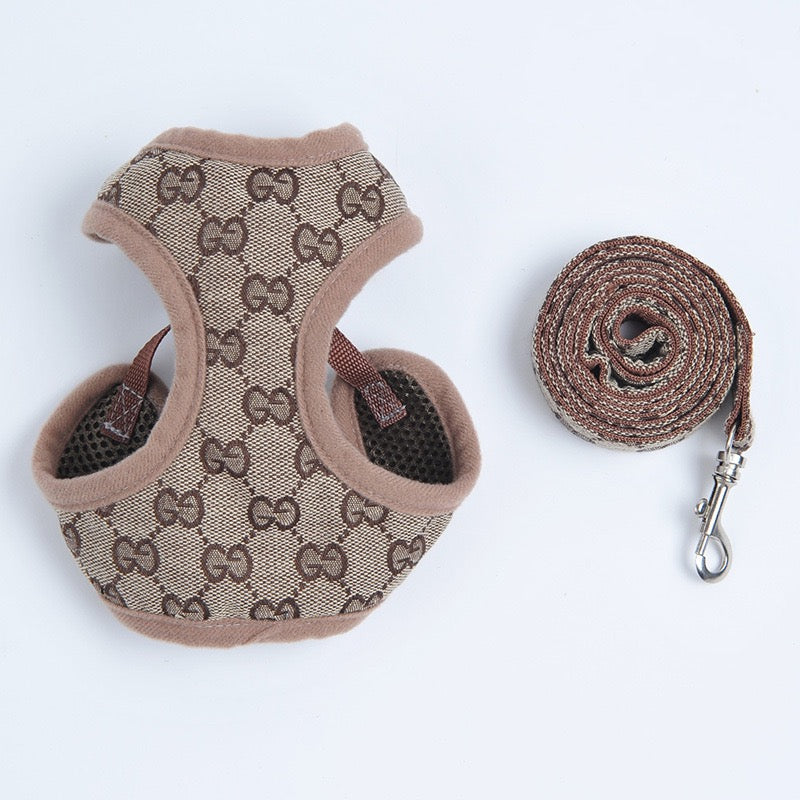 Designer Cat Dog Harness and Leash Set