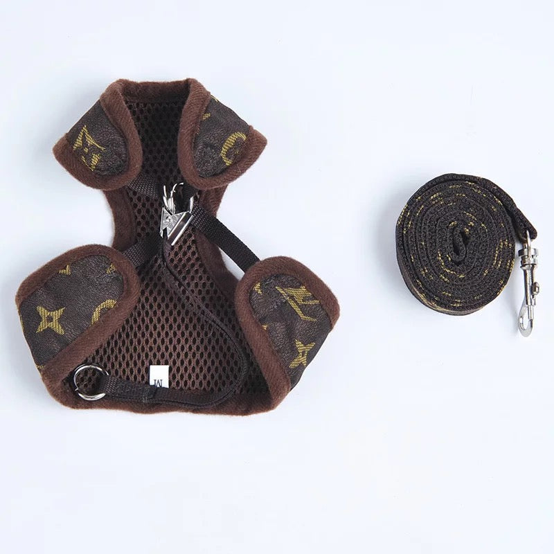 Designer Cat Dog Harness and Leash Set