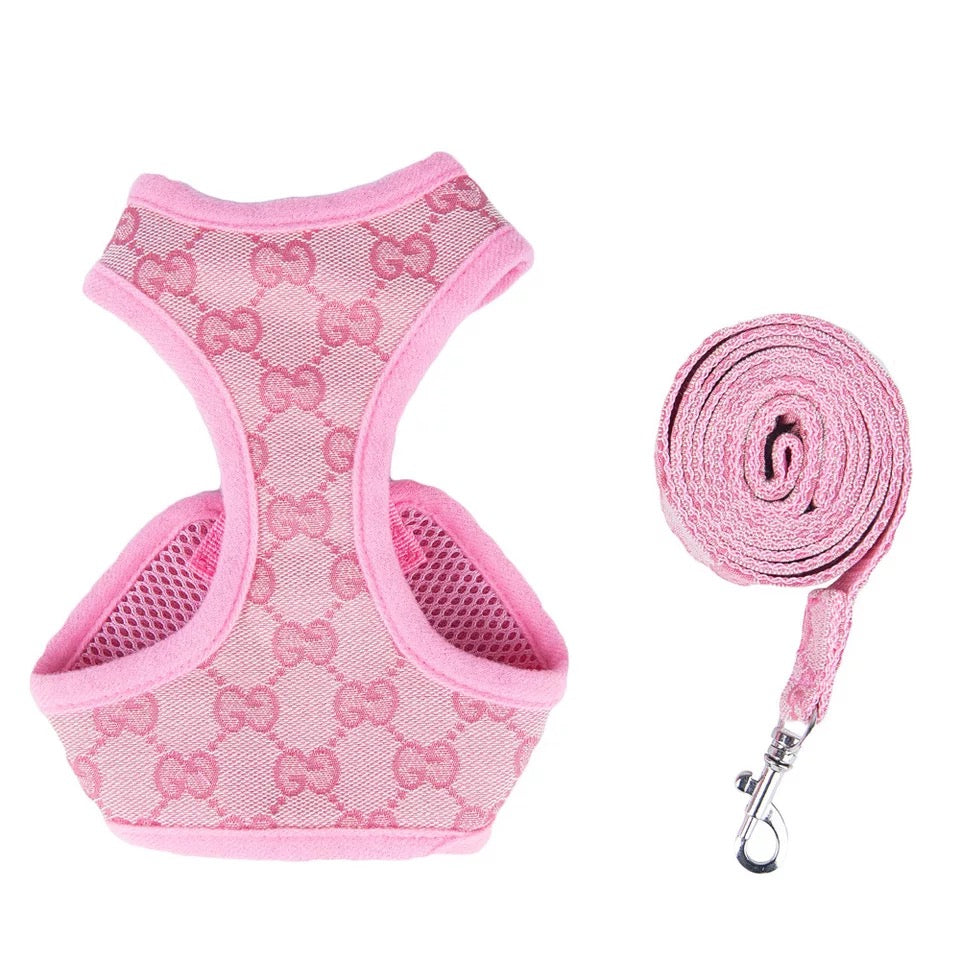 Designer Cat Dog Harness and Leash Set