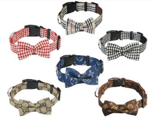 Luxury-Inspired Bow Tie Collar & Leash Sets for Dogs and Cats