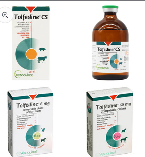Vetoquinol Tolfedine 100ml Injection-6mg/60mg Tablets