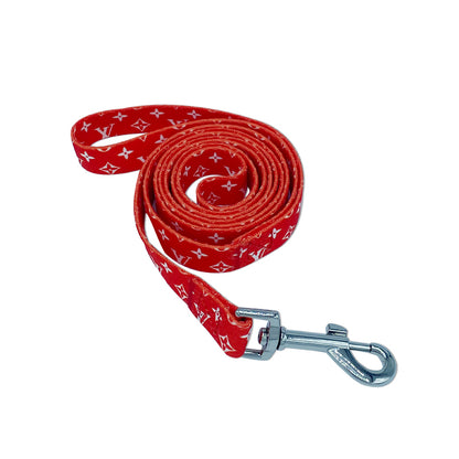 Style Red Dog Collar and Leash Set