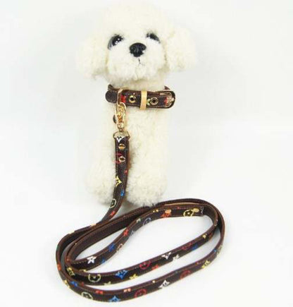 Designer Dog Cat Collar and Leash