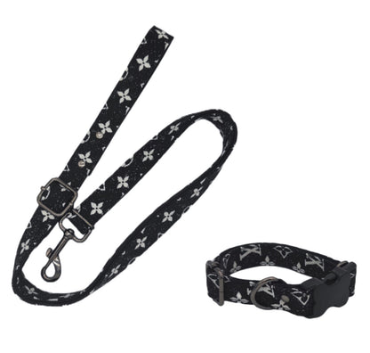 LV Designer Leather Dog Harness and Leash Sets