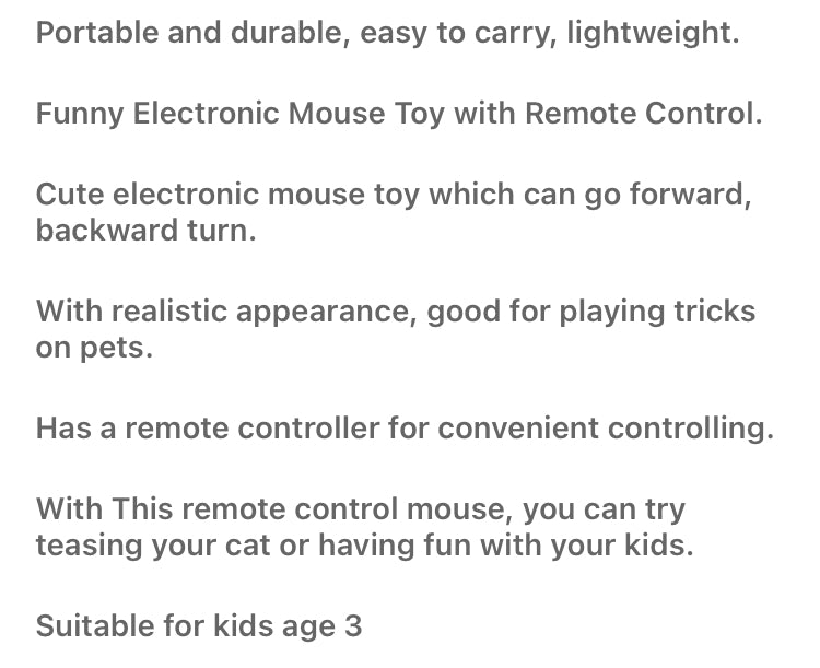 Rat Funny Cat Toy With Remote Control Multicolor Mouse Cute Wireless Controlled Toy Rat