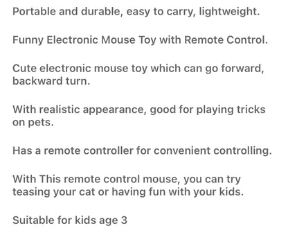 Rat Funny Cat Toy With Remote Control Multicolor Mouse Cute Wireless Controlled Toy Rat