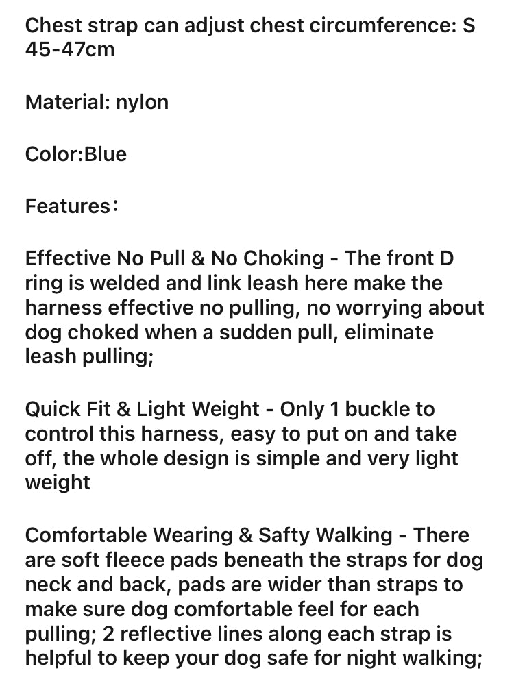 V No-Pull Dog Harness Reflective Adjustable Pet Harness with Padded Vest