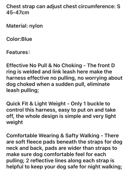 V No-Pull Dog Harness Reflective Adjustable Pet Harness with Padded Vest