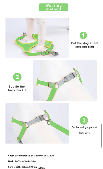 V Pet Chest Strap Vest Type Dog Strap Small Dog Rope Outdoor Reflective And Breathable Dog Traction Rope Dog