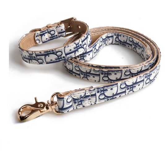 Designer Dog Cat Collar and Leash