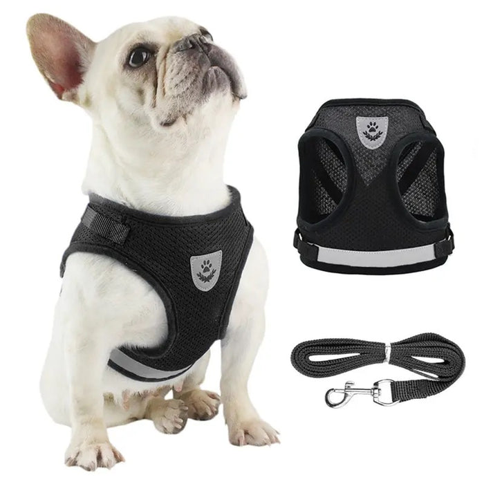 V Pet Leash Undershirt Harnesses Mesh Breathable Adjustable Easy Control Reflective Undershirt Dog Harness