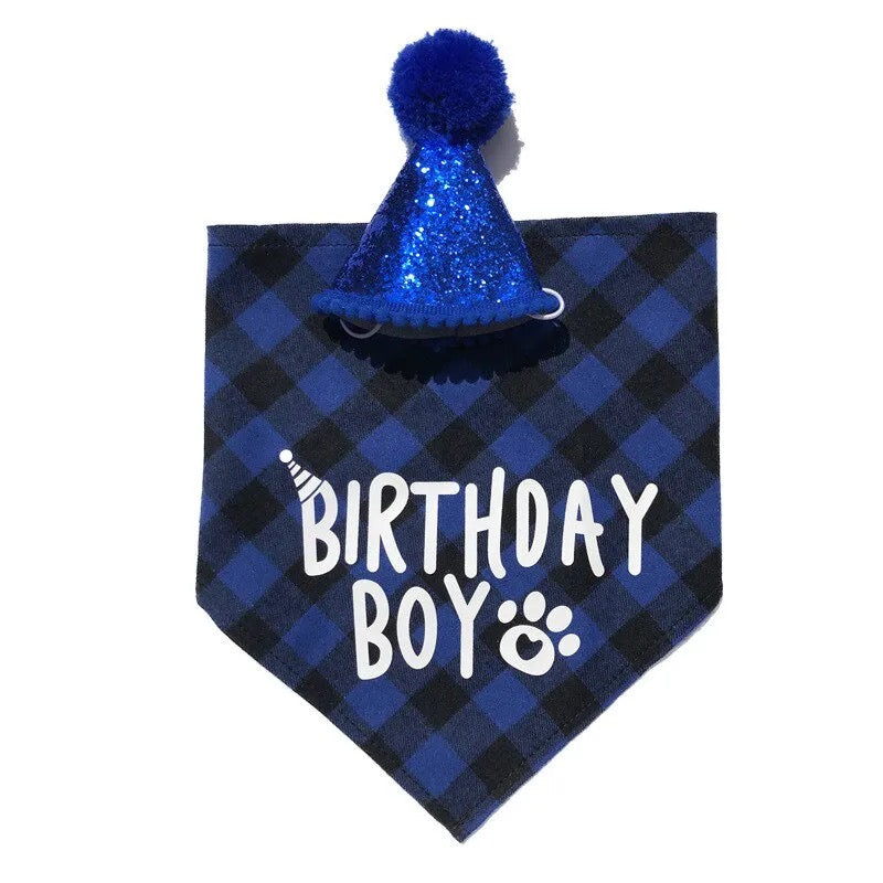 Pet Birthday Party Decoration Set Pet Triangle Scarf Cute Hat Bow Tie Collar Dog Accessory