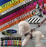 White Wide Version Collar and Leash Set (1 1/2 inch)