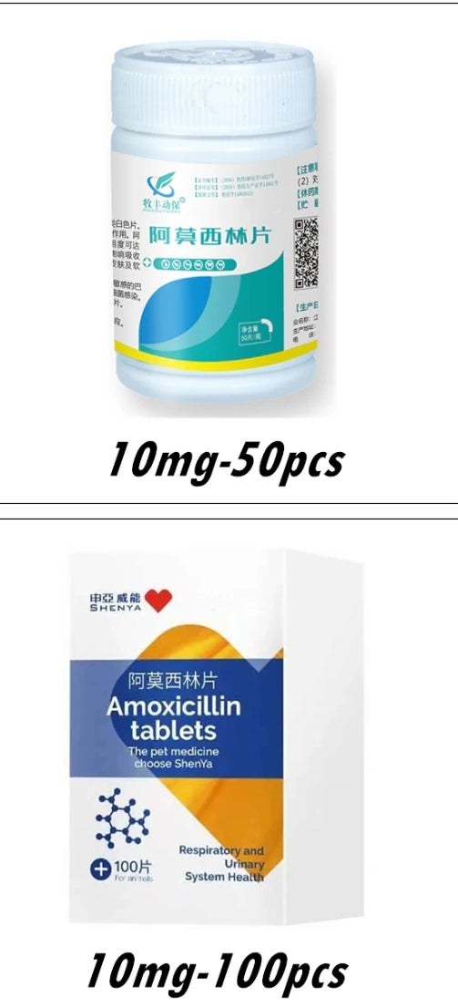 Amoxi-Tabs (Amoxicillin) Tablets for Dogs & Cats 10mg-50/100pcs