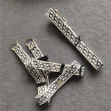 Designer monogram strap dog harness detail