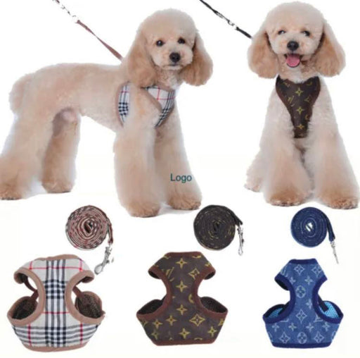 Affordable Designer Cat  Dog Gucci Lv Burberry Harness and Leash Set
