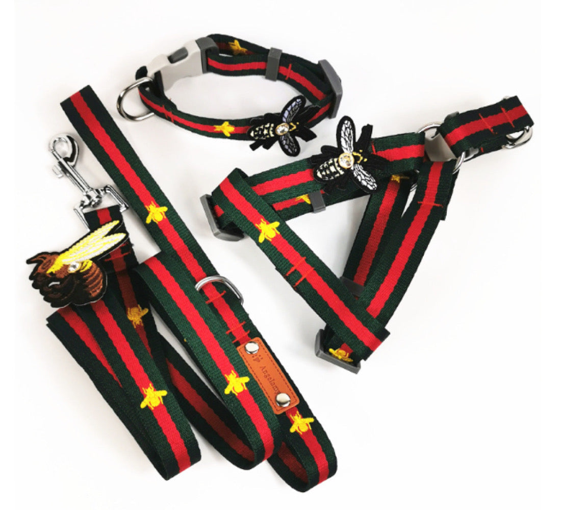 Lv Louis Vuitton Designer Dog Harness and Leash Sets — Dogssuppliesrus