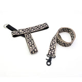 Monogram T-strap dog harness and leash set
