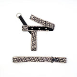 Monogram T-strap dog harness and leash set