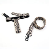 Monogram T-strap dog harness and leash set