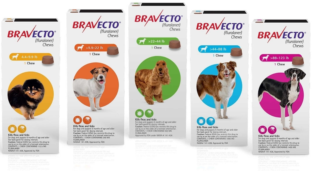 Bravecto Chews for Dogs Flea and Tick , Single 12-Week Dose