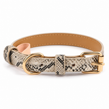 Leopard & Snake Print Adjustable Pet Collar – Gold Hardware