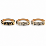 Leopard & Snake Print Adjustable Pet Collar – Gold Hardware