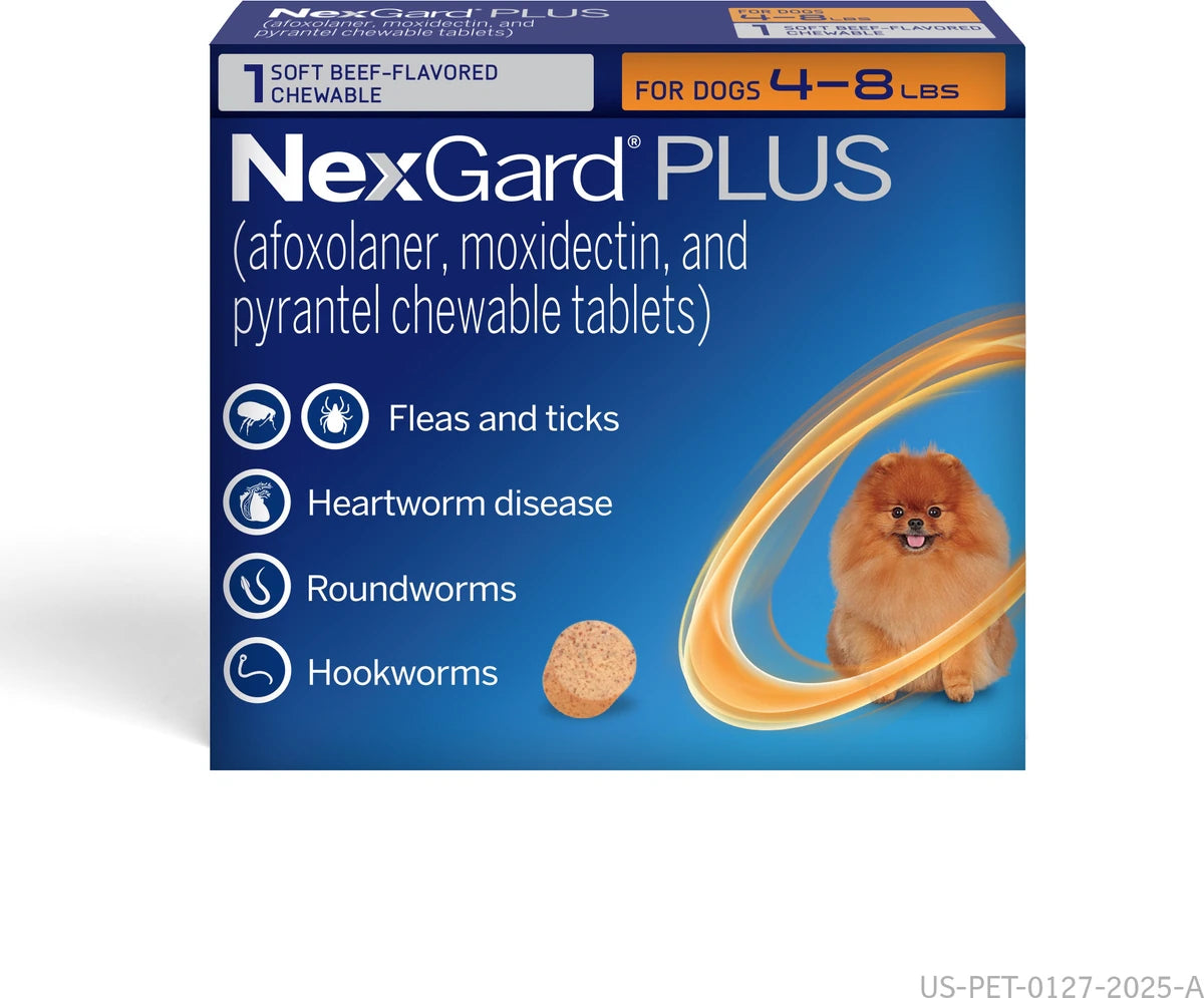 NexGard PLUS Chewables for Dogs, 3 Chewable Tablet (3-mo. supply)