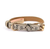 Leopard & Snake Print Adjustable Pet Collar – Gold Hardware