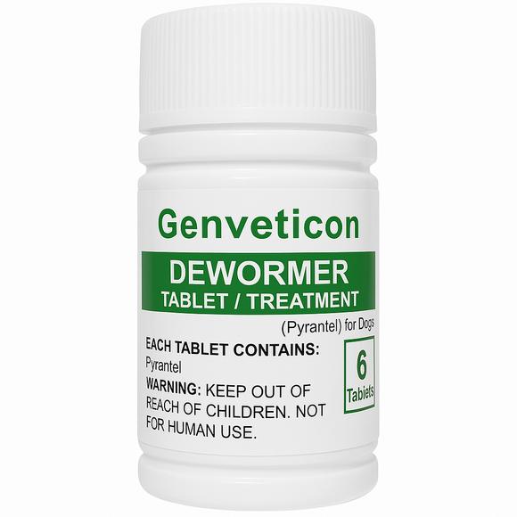 Genveticon Dewormer Tablets for Dogs – Pyrantel – 6 Count