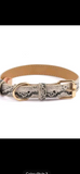 Leopard & Snake Print Adjustable Pet Collar – Gold Hardware