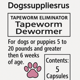 Dogssuppliesrus Tapeworm Killer 4 Dogs & Puppies 5 to 20lbs - ONE DOSE will do it!