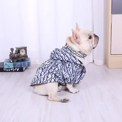 D Blue White Style Dog jacket