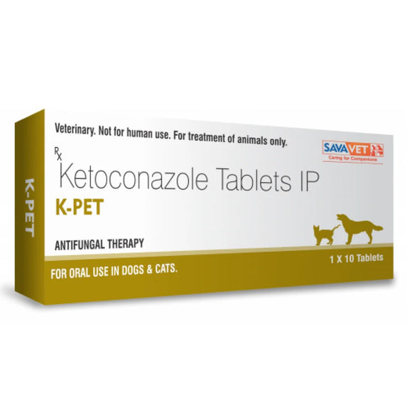 K-PET Ketoconazole Tablets IP – Antifungal Therapy for Dogs & Cats (10 Tablets) 200mg