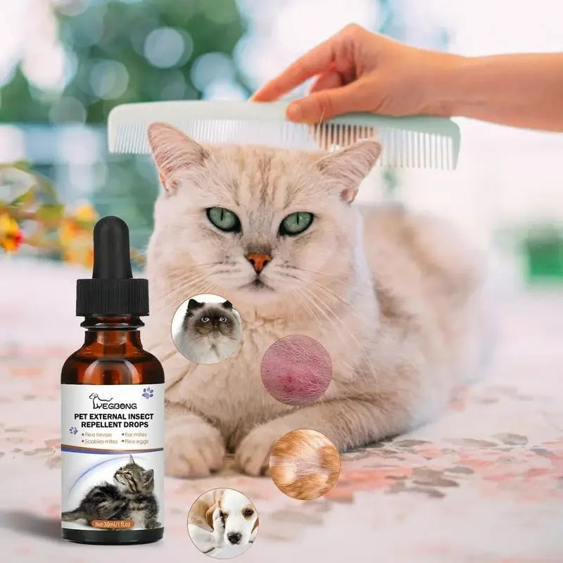 30ml Pets Dog Cat Anti Flea Drops Insect
Remover Spray Flea Tick And Dewormer Concentrate Formula
Specially Dogs Cats