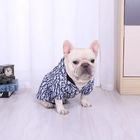 D Blue White Style Dog jacket