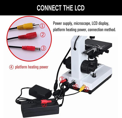 Professional Lab Sperm Biological HD Binocular microscope Zoom 2000X TV microscope With 7' LCD 5MP Electronic digital eyepiece