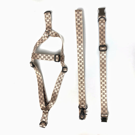 Designer Dog Harness Collar Leash Set