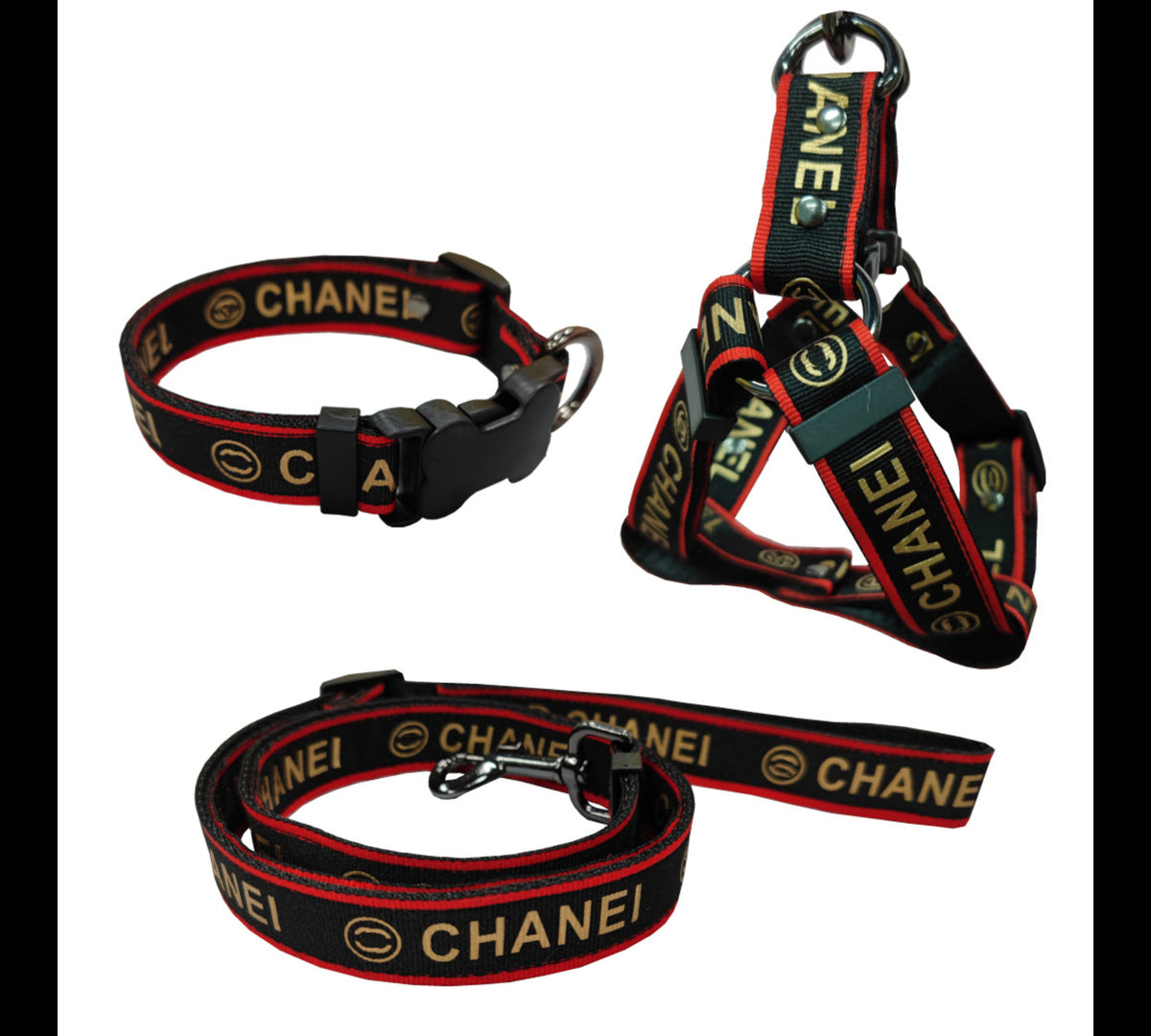%100 CHANEL Dog Collar Handmade Size (L)
