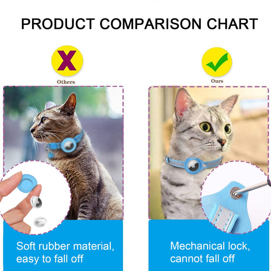 Leather Cat Collar Pet Tracking Dogs Loop For Apple Air Tag Anti Lost