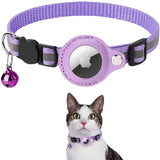 Leather Cat Collar Pet Tracking Dogs Loop For Apple Air Tag Anti Lost
