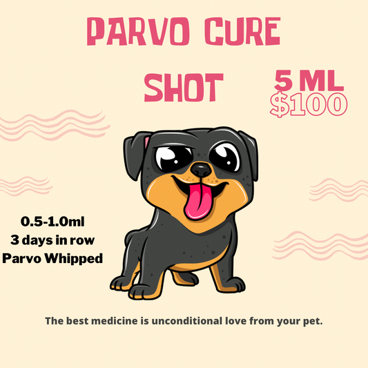 Dual Interferon Immunoglobulin 2g  Parvo Cure Shot 2ml bottle