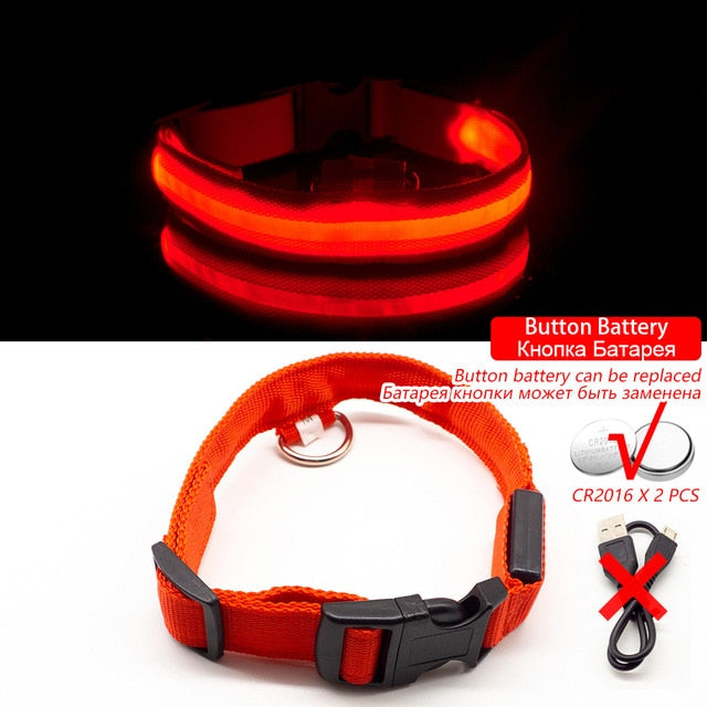 USB Charging Led Dog Collar Anti-Lost/Avoid Car Accident Collar For Dogs Puppies Dog Collars Leads LED Supplies Pet Products